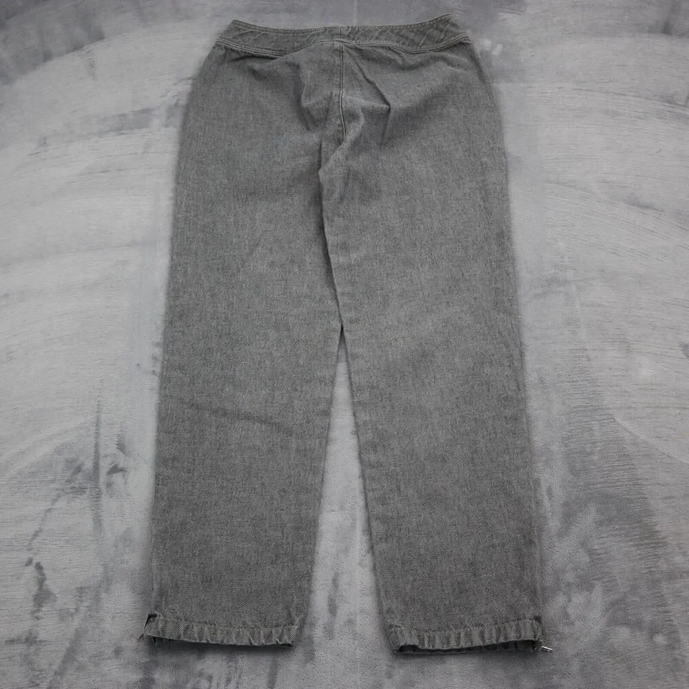 Liz Claiborne Pants Womens 8 Gray Straight Ankle Zip Hook Eye Dark Wash Jeans